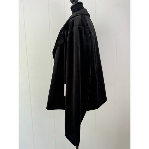 Lauren Conrad Women's Velour Moto Black Jacket, Size 2XL - Picture 5 of 8
